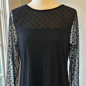 Anne Taylor Loft Polka dot mesh shirt